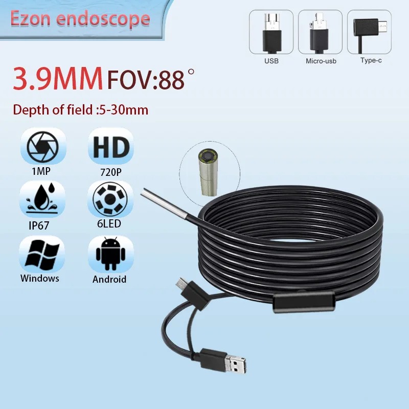 1MP 3.9mm 88     ˻  ð ī޶ USB Type-C ȵ̵ 3-in-1 Ʈ ڵ  ð